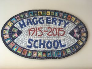Collaborative centennial mosaic at the Haggerty School