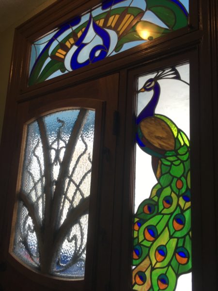 peacock stained glass design